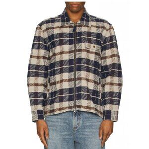 Corridor NYC Jacquard Plaid Zip Jacket size L color Navy multi NWT mspr $295